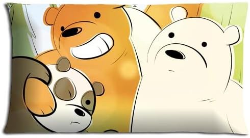 Amazing Finest Home Pillow Cases We Bare Bears Zippered Polyester Cotton 20x36(inch) 50x90(cm)