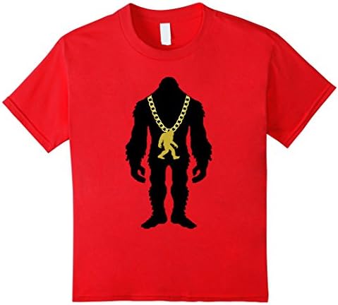 Kids Squatchin On 'Em Funny Necklace T Shirt Novelty 8 Red