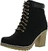 Nature Breeze Forest-01 Womens Mid Calf Lace Up Fold Over Ankle Bootie Shoes