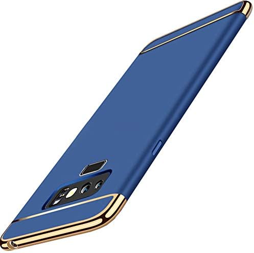 QQWANG Compatible for Galaxy Note 9 Case,3 in 1 Ultra Thin Slim Hard Case Coated Non Slip Matte Surface Electroplate Frame Cover for Samsung Galaxy Note 9 (2018 Release) 6.4 inch_Blue
