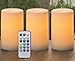 Outdoor & Indoor Flameless Candles With Timer and Remote - Real Looking Flickering LED Candles Battery Operated Set of 3 Same Size Candles Scented -12 Colors