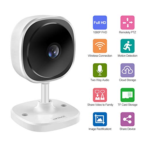 wandwoo Wireless 1080P Security Camera, WiFi IP Camera with 2 Way Audio,180Â° Fisheye Panoramic Security Camera Support Night Vision,Motion Detection,for Baby/Elderly/Pet/Nanny Monitor (White)