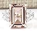 DOCCESTU Chic Women Jewelry 925 Silver Natural Morganite & White Sapphire Wedding Ring Size 6-10 (US code 8)