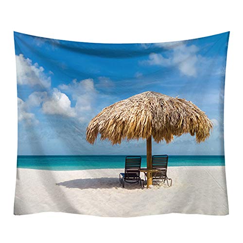 PinShang Pattern Wall Hanging Tapestry,Seaside Natural Scenery Series GT-000465 150x130 (Grinding)