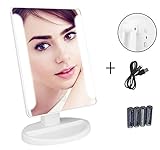 LED Makeup Mirror, LuckyBird Illuminated & Portable LED Vanity Mirror, 36 Dimmable LED,USB & Battery-powered,180° Rotation,Ergonomic Design,Perfect Lighting Flawless Makeup-White