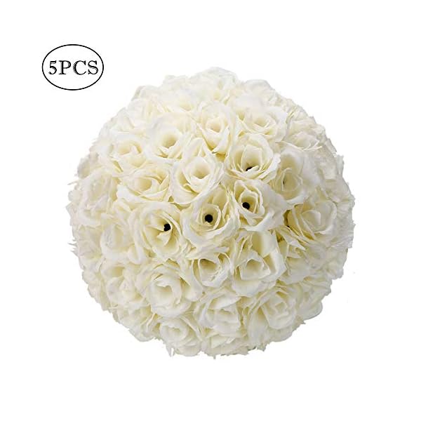Amailtom 10 Inch Artificial Satin Flower Ball Romatic Wedding Flower