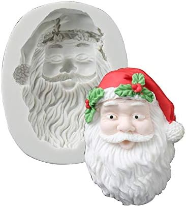 Dacyflower 2019 Newest Christmas Theme Silicone Mold,Santa Claus Snowman Mold to Make Fondant,Chocolates, Candles, Jellies, Soaps, Puddings Aromatherapy Stones,Cakes Decorating Tools Mold