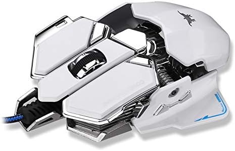 WliYaGg WliYaGg Gaming Mouse 4800DPI 10 Buttons LED Optical USB Wired Gamer Mice for PC Laptop White