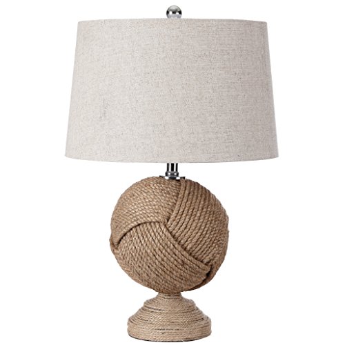 JONATHAN Y JYL1005A Monkey's Fist 24" Knotted Rope LED Table Lamp Cottage,Coastal,Rustic for Bedroom, Living Room, Office, College Dorm, Coffee Table, Bookcase, Brown