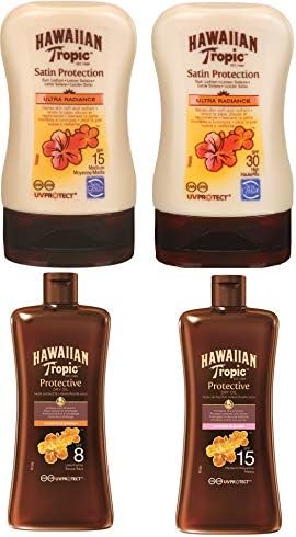Hawaiian Tropic Satin Protection SPF15,30 & Oil SPF 8,15 Travel Pack