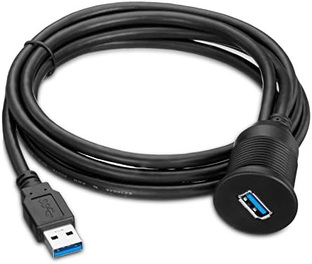 VCZHS USB 3.0 Mount Cable Flush Mount USB Extension USB 3.0 Male to Female USB Flush Mount Extension Cable for Car Truck Boat Motorcycle Dashboard Panel 3 Feet