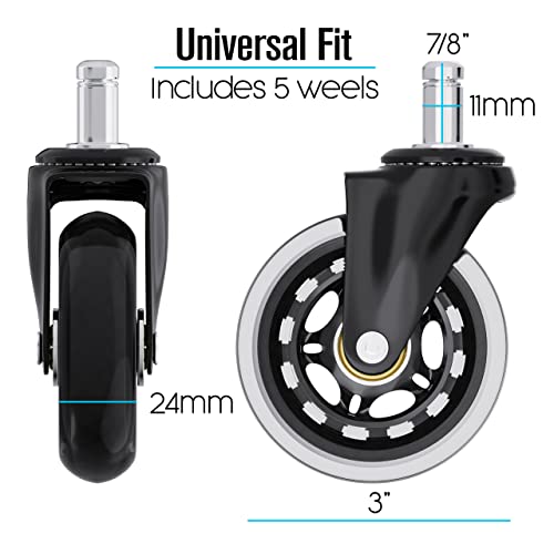 Houseables Office Chair Wheels, Rollerblade Casters, Roller Blade Wheel