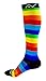 Compression Socks for Women and Men - Rainbow Stripes, Medium