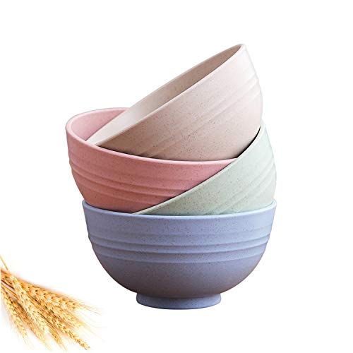 image for XwanjianX Unbreakable Cereal Bowls - 24 OZ Wheat Straw Fiber Lightweig