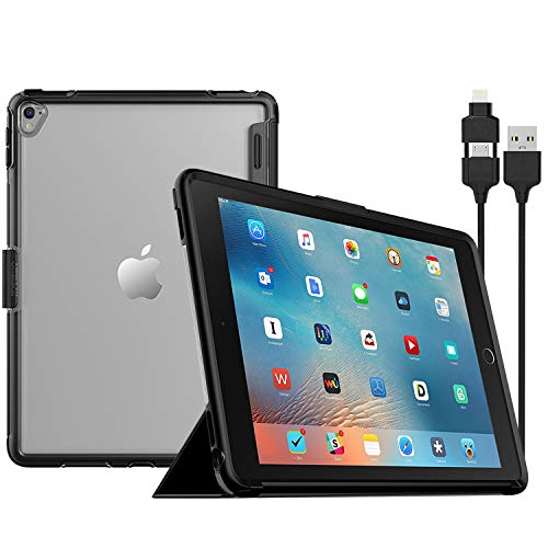 OtterBox Symmetry Hybrid Folio Series Case for iPad Pro 12.9 - with MFI 2in1 Lighting USB Cable- 1st Generation (ONLY)