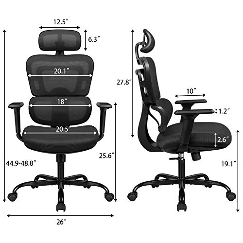 Furmax Ergonomic Office Chair Computer Desk Chair Mesh Fabric High Back