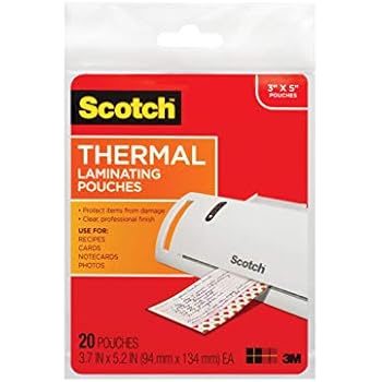 Scotch Thermal Laminating Pouches, 3.7 x 5.2-Inches, 20-Pouches (TP5902-20)