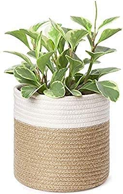 Verma Home Furnishing Jute Planter Pots/Storage Basket, Multi-Purpose use for Living Room, Garden and Kitchen (Size 10x12 inch)