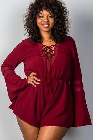 burgundy plus size jumpsuit