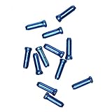 Ioffersuper 12X Metal Bike Brake Gear Cable Wire Outer End Caps Crimps Tips Ferrules Blue
