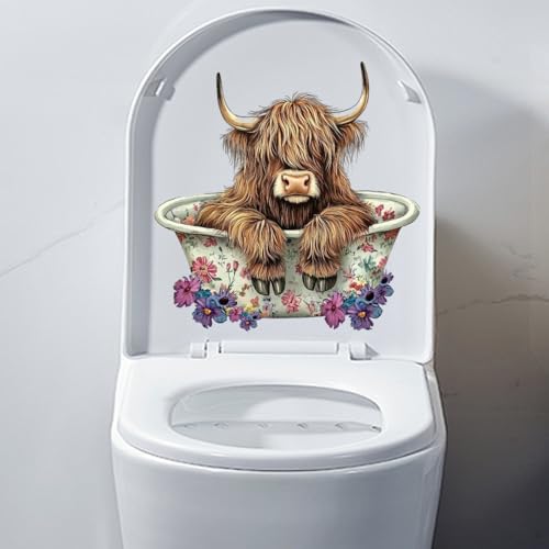 Funny Animal Toilet Seat Cover Decal Waterproof Cartoon Dog Cat Toilet Seat