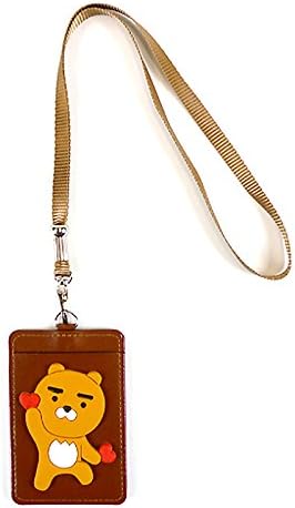 Kakao Talk Kakao Friend Ryan ID Card Name Tag Lanyard (Heart Brown)