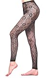 Florboom Stylish Jacquard Patterned Pantyhose Footless Fishnet Tights for Womens