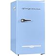 Frigidaire Retro Compact Fridge with Chiller, 3.2 cu ft Countertop Fridge with Built-In Bottle Opener, Compact Refrigerator for Office, Bedroom, Dorm Room or Cabin - 16.5" D x 19" W x 31" H (Blue)