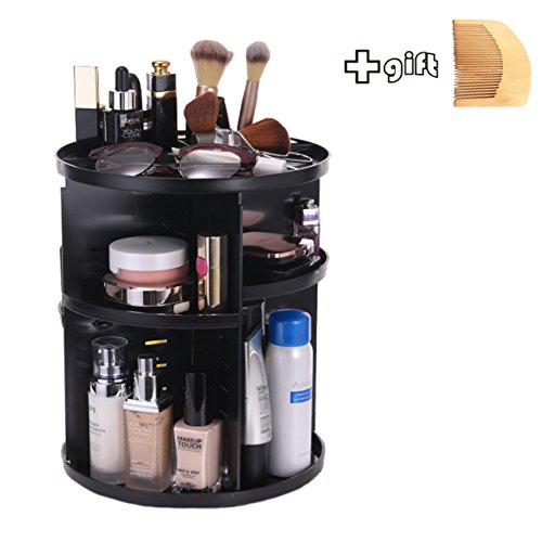 INVENTORY CLEANNING Cosmetic Organizer - Total Same Products as Others - Adjustable Makeup Shelf & Box Orgainize with Multi-function - Large Capacity 7 Layers,360 Degree Rotation,Black