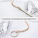 Aukmla Gold Y Lariat Chain Circle Bar Necklace Jewelry Choker for Women and Girls (Gold)