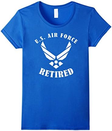 Women's U.S Air force retired shirt - air force veteran T-shirt Large Royal Blue