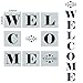 Reusable Welcome Sign Stencils for Painting on Wood, 8 PCS Large Individual Templates + 8 PCs Letters Stencils with Numbers and Signs for Hotel Home Porch Sign Halloween Thanksgiving Xmas Decorations