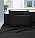 2pc Pillow Cases 90 GSM Microfiber - Available in Many Sizes and Many Colors,Full/Queen, Black