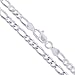 Sterling Silver Diamond-Cut Figaro Link Chain 3.9mm Solid 925 Italy Necklace 24