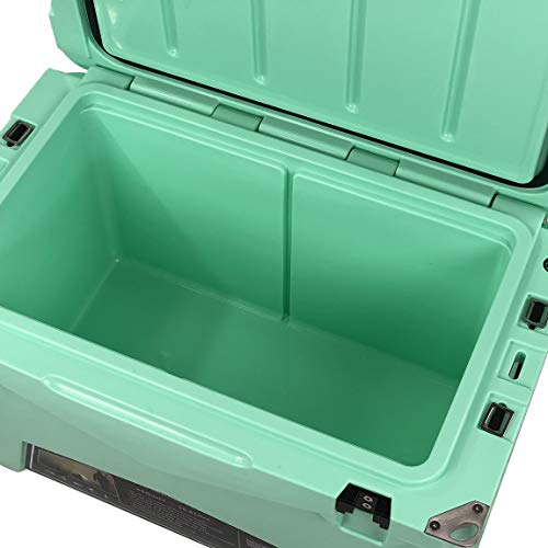 Xspec Pro Roto-Molded 60 Quart High Performance Cooler Outdoor Ice Chest, Seafoam, Durable Stylish Rotomolded with Bottle Openers, Vacuum Release Valve, and Low Profile Snap Tight Latches