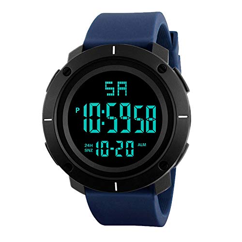 Star_wuvi Watch for Men Fashion Wristwatches Military Army Sport Watch LED Waterproof Watches Smart Digital Wrist Watch (Blue 2)