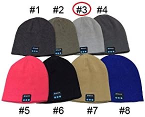 Simply Yogi (Gray #3) Bluetooth Beanie Skully Hat for iPhone 7, 6s, 6s Plus, 5s Samung Galaxy S7, S7 Edge, S6, S6 Edge and other Bluetooth Compatible Devices …