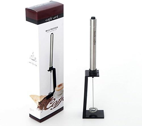 SmileCoffee New Electric Handheld Milk Frother Stainless Steel Whisk for Matcha Green Tea Lattes Cappuccinos with Stand