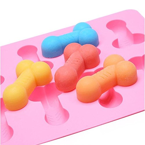 Zomup Fancy Gift Sex Erotic Penis Silica Gel Cake Mold Ice Mold Baking Tools Bakeware Pan Tray Racy Party Food Mold (Pink) - Thumbnail 2