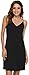GYS Women's Bamboo Viscose Full Slips for Under Dresses Soft Adjustable Spaghetti Straps Cami Slip Dress, Black, Small