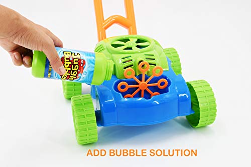 Hedgbobo Music Bubble Lawn Mower Electronic Bubble Blowing Mover Outdoor Push Toys