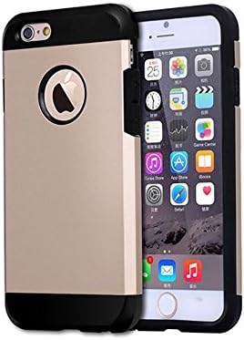 Apple iPhone 6/6s Cover Case Tough Dual Layer Protective Plated Durable iPhone 6/6s Slim Case Brand New, (Gold)