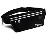 iPhone 8/7/6/X Running Belt Fanny Pack Sports Waist Pack flipbelt Fitbelt Fitness Exercise Gym Training Workout Samsung Slim (Black)