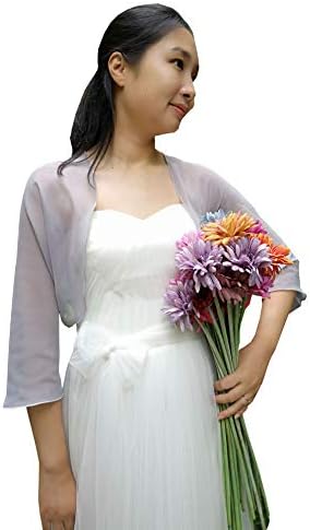 YuRongsxt Bolero Jacket 3/4 Sleeve Shrug wrap Bridal Cover up for Wedding Evening Dresses C13