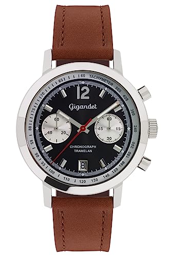 Gigandet Herren Analog Japanisches Quarzwerk Uhr mit Leder Armband 15VNAG10NE/006