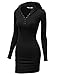 Doublju Womens Long Sleeve Henley Neck Basic Hoodie Dress