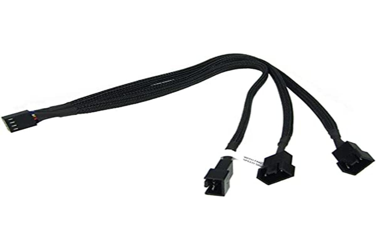 Phobya 4-Pin PWM auf 3 x 4-Pin PWM 30 cm Cable – Male/Female, Molex (4-Pin), Molex (4-Pin), Black)