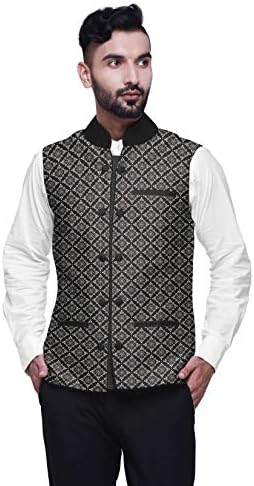 AtasiFruits Printed Wedding Jackets for Men Nehru Jacket Waist Coat for Wedding & Festive Season