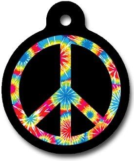 Tie Dye Peace Symbol Full-Color Personalized Custom Key Chain