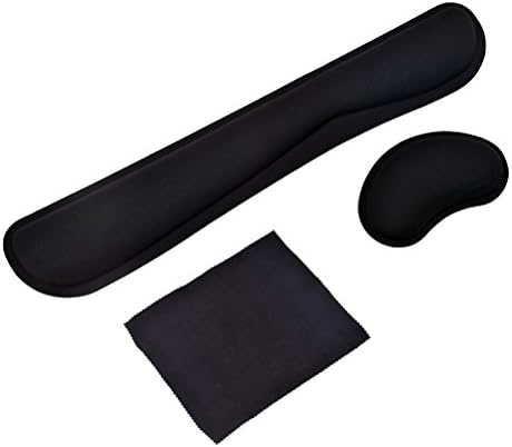 Ledinus Memory Foam Wrist Rest Pad and Mouse Wrist Rest Support Cushion for Working Gaming with Microfiber Cleaning Cloth - Durable &amp; Non-slip &amp; Comfortable &amp; Lightweight For Easy Typing &amp; Pain Relief